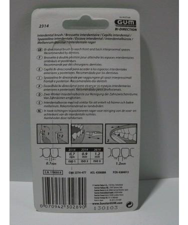 GUM BI-DIRECTION Interdental Brushes - 6 Pieces Light Blue 0.9mm | Buy 3-Pack Online - Best International Shipping - Buy Online on GoSupps.com