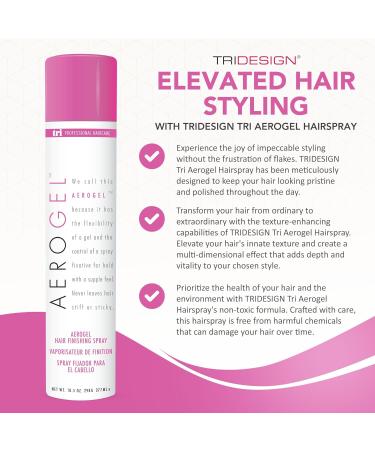TRI Design Aerogel Hair Spray - Extra Hold Firm Hold for Women and Men Travel Volume Fixer & Non-Sticky Hairspray (10.5oz Pack of 5) 10.50 Ounce (Pack of 5) - Buy Online on GoSupps.com
