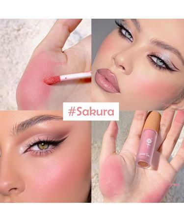 Delyneph Liquid Blush Makeup - Korean Natural Pink Cheek Cream for a Radiant Glow (Sakura Pink) - Buy Online on GoSupps.com