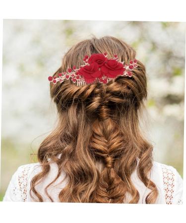 Ipetboom Bride Insert Comb Hair Combs for Women Accessories Wedding Headpiece Rose Hair Comb Bridal Headdress Rose Flower Hair Accessories Barrettes for Women Hair Pin Tiara Flowers Vintage - Buy Online on GoSupps.com