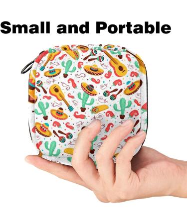Shop Stylish Women's Binding-Up Bags | Guitars & Cacti Tampon Storage Bags with Zip Pockets - Ideal Menstrual Tied Bags - Buy Online on GoSupps.com