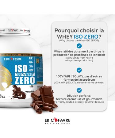 Iso Whey Zero 100% - Pure Whey Protein ISO - Gluten-Free Muscle Growth - 2kg Raspberry - Eric Favre French Laboratory - Buy Online on GoSupps.com