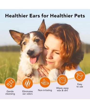 Kullloomii Earring for Dogs & Cats - 300 Ear Care Pads - Effective Dog Ear Cleaner | Gentle & Safe for Pet Ears - Buy Online on GoSupps.com