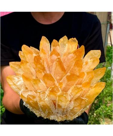 Natural Crystal Rough Crystal Cluster Natural Yellow Phantom Quartz Crystal Cluster Specimen (Size : 500-550g) - Buy Online on GoSupps.com
