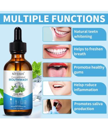 Odor Reduction Mint Concentrated Mouthwash - Travel Size with Spearmint & Tea Tree Oil for Fresh Breath | Healthy Mouth Care - Buy Online on GoSupps.com