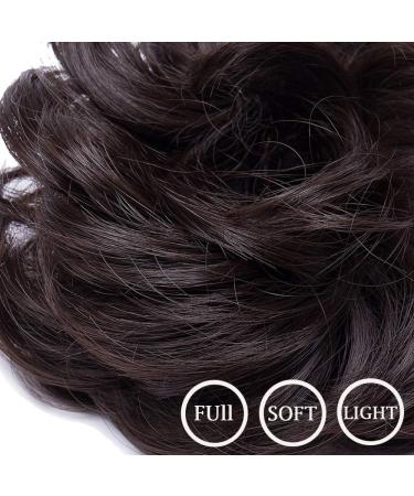 Medium Brown Curly Wavy Hair Bun Scrunchie Extension - 40g Chignon Ponytail Ribbon - Buy Online on GoSupps.com