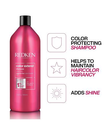 Redken Color Extend Shampoo 33.8 Fl Oz | For Color-Treated Hair | Cleanses & Leaves Hair Manageable & Shiny - Buy Online on GoSupps.com