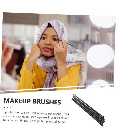 VINTORKY 12pcs Eyeliner Brush Eye Shadow Brush Eye Makeup Brushes Brow Brush Eye Pencil Brush Cosmetic Brush 14.5x0.7x0.5cm Black - Buy Online on GoSupps.com