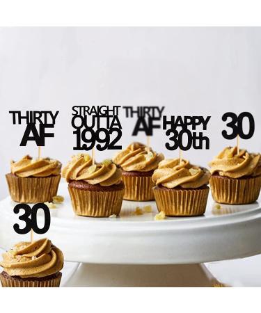 Keaziu 48 Pack Straight Outta 1992 & Thirty AF Cupcake Toppers - 30th Birthday Party Decor - Buy Online on GoSupps.com