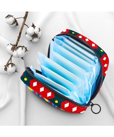 Geometric Blue Women's Menstrual Pad & Cup Pocket - Zippered Storage for Teens & Women - Buy Online on GoSupps.com
