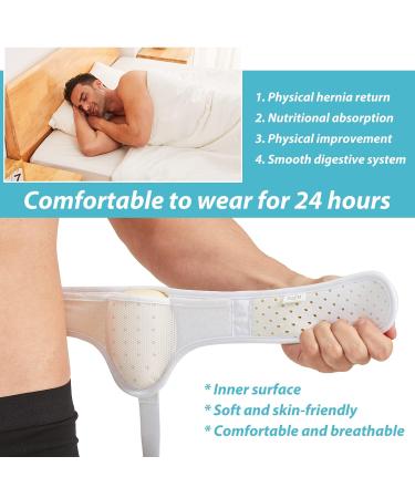 TENB Hernia Belt for Men Hernia Support Truss Inguinal or Sports Hernia Adjustable Waist Strap with Removable Compression Pads Breathable Material (White Large) Large White - Buy Online on GoSupps.com
