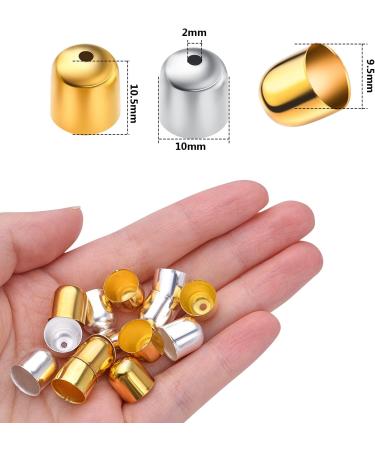 100pcs Metal Cord End Caps for DIY Bracelet and Necklace Making - Golden & Silver - Buy Online on GoSupps.com