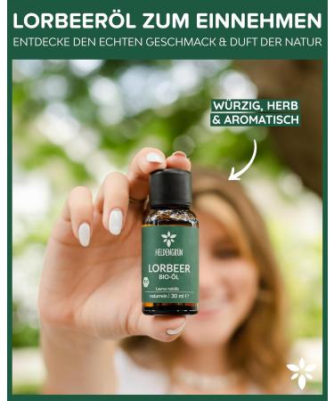 Heldengr n Organic Bio Laurel Oil - 100% Natural Essential Oil - Certified Foods - 4 x 30 ml Pack - Leaf Labs - Buy Online on GoSupps.com
