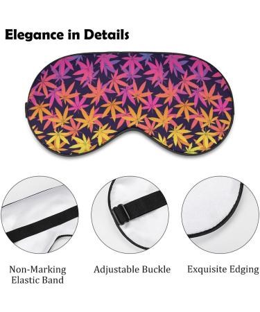 Rainbow Gradient Marijuana Leaves Sleep Mask | Soft Comfortable Eye Cover with Adjustable Strap | Ideal for Travel Unisex Design for Boys Girls Women Men - Buy Online on GoSupps.com