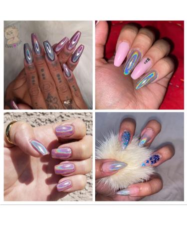Chrome Nail Powder Kit: Holographic Unicorn Aurora Mermaid Sliver & Rose Gold Metallic Mirror Effect - Manicure Art Set - Buy Online on GoSupps.com