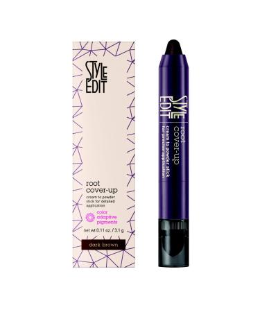 Style Edit Root Cover Up Stick - Instant Root Concealer to Touch up And Cover Roots and Grays (Dark Brown) 1 Count (Pack of 1) DARK BROWN