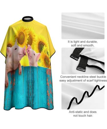 Funny Pig Hanging on Fence Haircut Cape | Water Resistant Salon Gown for Men & Women | Perfect Hairdresser Styling Accessory - Buy Online on GoSupps.com