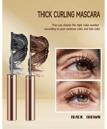 LYSdefeu Slim Brush Mascara for Adult Elderly Women Set of 60 2 Pieces Black Brown Volume and Length Waterproof and Sweatproof Elongated Hypoallergenic for Sensitive Eyes Black+brown - Buy Online on GoSupps.com