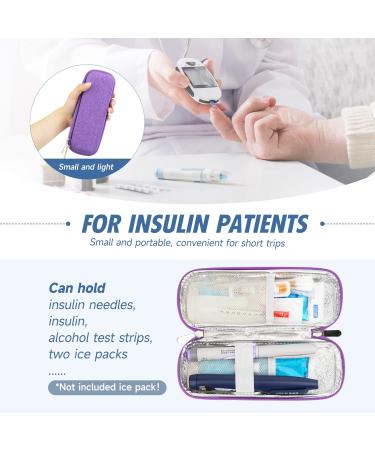 YOUSHARES Insulin Cooler Travel Case - Portable Diabetic Medication Organizer in Purple - Buy Online on GoSupps.com