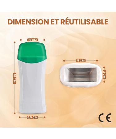  Dermawax Dermawax Roll-On Set Argan 100ml Wax Cartridge + 25W Roll-On Heater Hair Removal Device with Strips for Legs - Buy Online on GoSupps.com