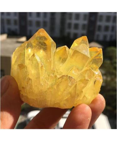 Natural Crystal Rough Beautiful Lemon Yellow Plated Quartz Crystal Clusters 90-100g - Buy Online on GoSupps.com