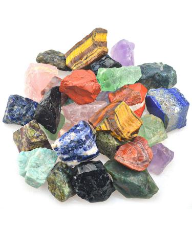 FORBY 3 lbs Bulk Rough Madagascar Stones Mix - Large 1" Natural Raw Stones Crystal for Tumbling, Cabbing, Fountain Rocks, Decoration,Polishing, Wire Wrapping, Wicca & Reiki Crystal Healing - Buy Online on GoSupps.com