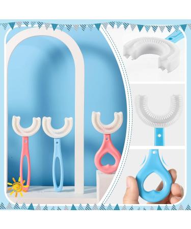 6 Pcs Soft Silicone Kids U-Shaped Toothbrushes for Children 2-12 Years Old - Whole Mouth Teeth Cleaning Toothbrushes in Heart & Straight Handle Styles - Buy Online on GoSupps.com