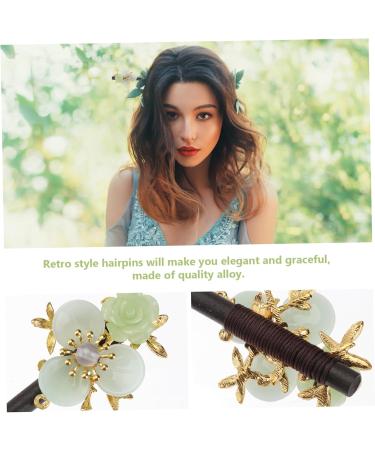 minkissy Hairpin Hairpin Hair Bun Stick Picks Decorative Hair Sticks Metal Hair Clips for Women Chinese Hair Chopsticks Vintage Hair Clips Han Clothing Hairpin Miss Wooden Glass Accessories - Buy Online on GoSupps.com