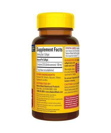 Buy Nature Made CoQ10 100mg - Heart Health Dietary Supplement 40 Softgels (Pack of 2) - 80 Day Supply International Shipping Available - Buy Online on GoSupps.com