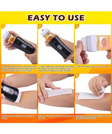 2022 Upgraded Honey Roller Waxing Kit for Sensitive Skin - Roll On Wax Heater with 2 Cartridge Refills and 100 Wax Strips - Buy Online on GoSupps.com