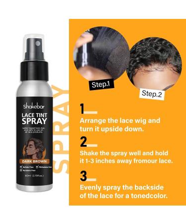 Lace Tint Spray for Wigs Dark Brown Infused with Argan Oil Sodium Hyaluronate 2.7 Fl Oz - Buy Online on GoSupps.com