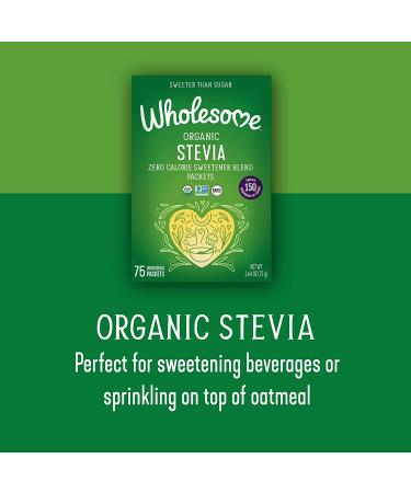 Organic Stevia Zero Calorie Sweetener Blend - Non GMO & Gluten Free - 2.65 Oz (Pack of 75) - Buy Online on GoSupps.com