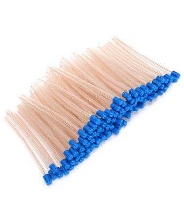 100 pieces of one-way-sparkling sucker straws latex-free suction tips flexible transparent hose with blue tips oral care accessories