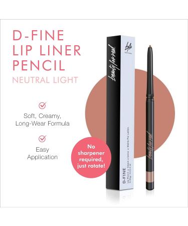 Beauty For Real D-Fine Lip Liner Pencil - Neutral Light, Long-Wear Lip Liner for Perfect Lip Shape - Creamy Texture, No Sharpener Needed - 0.012 oz - Buy Online on GoSupps.com