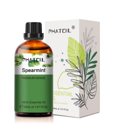 PHATOIL Spearmint Essential Oil 30ML Premium Grade Pure Essential Oils for Diffusers for Home Perfect for Aromatherapy Diffuser Humidifier Candle Making Spearmint 30.00 ml (Pack of 1)