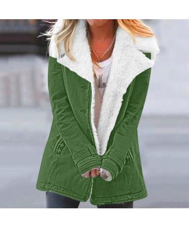 Shop Hanxiulin Fleece Plush Jacket for Women - Warm Fluffy Zipper Hooded Winter Coat in Green | Ideal for Outdoor Wear - Buy Online on GoSupps.com