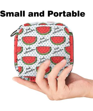 Hand-Drawn Watermelon Women's Napkin Storage Bag | Portable Menstrual Cup & Bandages | Ideal for First Period - Buy Online on GoSupps.com