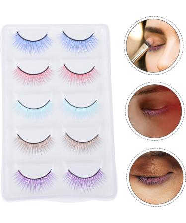 POPETPOP 5 Pairs Colored False Eyelashes Natural Eyelashes Cosmetiquera Faux Eyelashes Curly Eyelashes Makeup Eyelashes Eyelash Clusters Luxury Decorate Girl Artificial Fiber - Buy Online on GoSupps.com