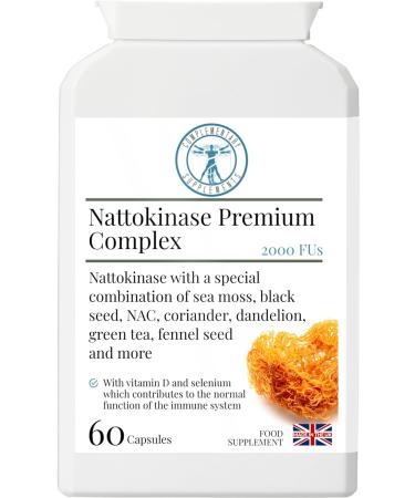 Complementary Supplements Nattokinase 2000FU Premium Complex with Black Seed Cilantro NAC Sea Moss Dandelion - Vegan 60 Capsules - Buy Online on GoSupps.com