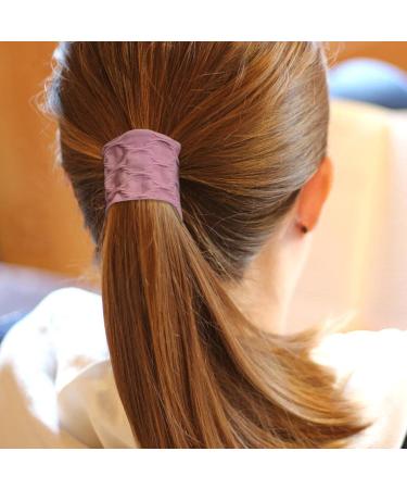 Bexdug Hair Elastics No Damage - Stretch Hair Bobbles Seamless Cotton Headband Rope Hair Bands Ponytail Holder Wide Hairties for Thick Heavy Curly Hair - Buy Online on GoSupps.com