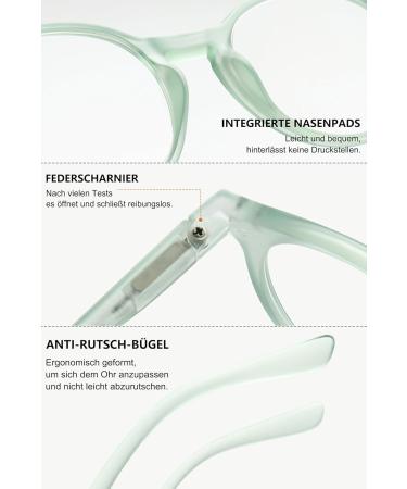 Shop Lanomi Blue Light Filter Reading Glasses for Men & Women Oval Matte Design with 3.0X Magnification - Buy Online on GoSupps.com