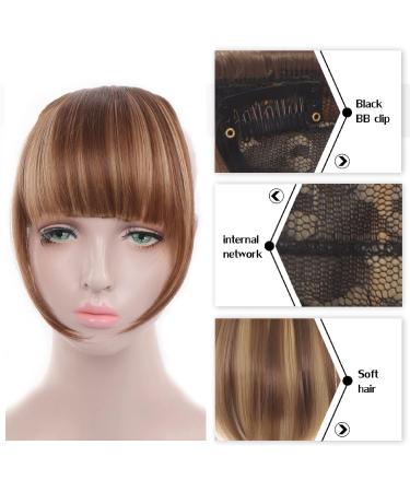 Bangs Hair Clip Clip in Hair Bangs Extension Hairpiece Synthetic French Bangs Neat Bangs with Temples Clip on Fringe Bangs Soft Natural Fake Hair Bangs for Women Bangs Clip in Hair (Color : 613 Siz 10 inch 613 - Buy Online on GoSupps.com