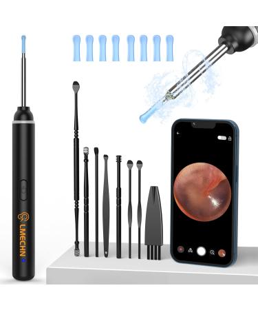 Ear Wax Removal Tool LMECHN Ear Cleaner with 1920P HD Camera Earwax Remover with 8 Pcs Ear Set Otoscope with 6 LED Lights Ear Wax Removal Kits for iPhone iPad Android Phones(Black)