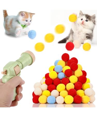 Collazoey cat toys 50 balls cat toys ball pistol plush ball interactive cat toy training cats ball launcher colorful silent cat toys for cats indoor - Buy Online on GoSupps.com