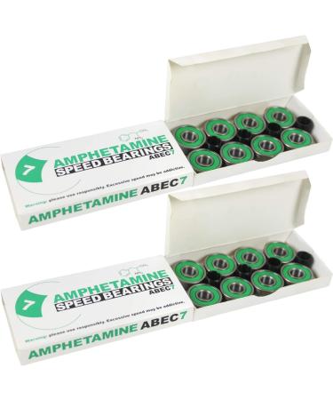 Amphetamine Inline Skate Speed Bearings - Set of 16 - Ceramic & Stainless Steel Options - ABEC 5/7 - Pre-Lubricated for 8 Wheels - Buy Online on GoSupps.com