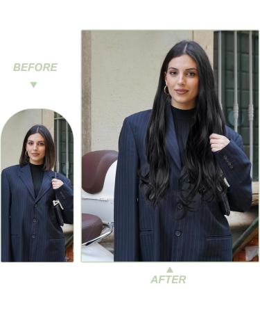 UILYNIU Black Clip in Hair Extensions Black Hair Extensions Clip in Curly Synthetic Clip in Hair Extension Synthetic Fiber Hair Pieces for Women 23 Inch Seamless Hair Extensions Clip in (Black) - Buy Online on GoSupps.com
