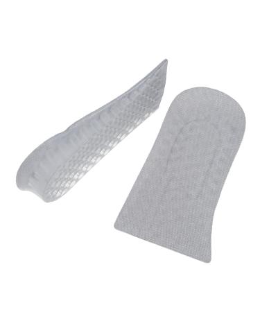 NOLITOY 2 Pairs Inner Height Increasing Insole Silicone Insert Insoles Shock-Absorption Shoe Pads Heightening Grey 12.5X6.8CM