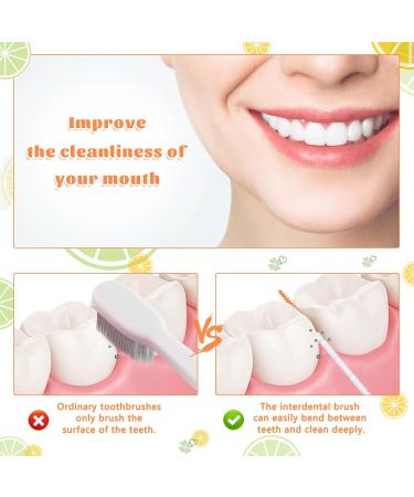 200 Pieces Silicone Interdental Brushes - Soft Dental Brushes with Box | Portable Dual-House Floss Sticks for Effective Tooth Cleaning (Orange) - Buy Online on GoSupps.com