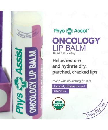 PhysAssist Oncology Lip Balm USDA Organic Hydrate Dry Parched Lips. Moisturizing -6 Pack - Buy Online on GoSupps.com