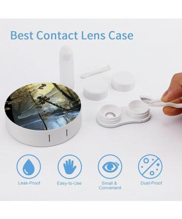 Dragonflies Print Contact Lens Case - Stylish & Portable Care Box for Travel | Shop Now - Buy Online on GoSupps.com